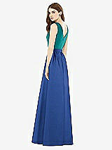 Rear View Thumbnail - Classic Blue & Jade Alfred Sung Bridesmaid Dress D752