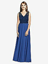 Front View Thumbnail - Classic Blue & Midnight Navy Dessy Collection Junior Bridesmaid Dress JR542