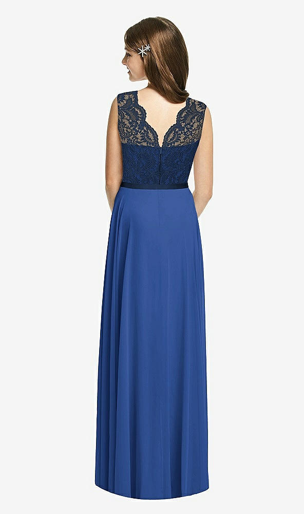 Back View - Classic Blue & Midnight Navy Dessy Collection Junior Bridesmaid Dress JR542