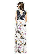 Rear View Thumbnail - Butterfly Botanica Ivory & Midnight Navy Dessy Collection Junior Bridesmaid Dress JR542