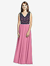 Front View Thumbnail - Orchid Pink & Midnight Navy Dessy Collection Junior Bridesmaid Dress JR542