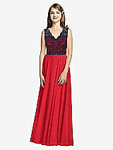 Front View Thumbnail - Parisian Red & Midnight Navy Dessy Collection Junior Bridesmaid Dress JR542
