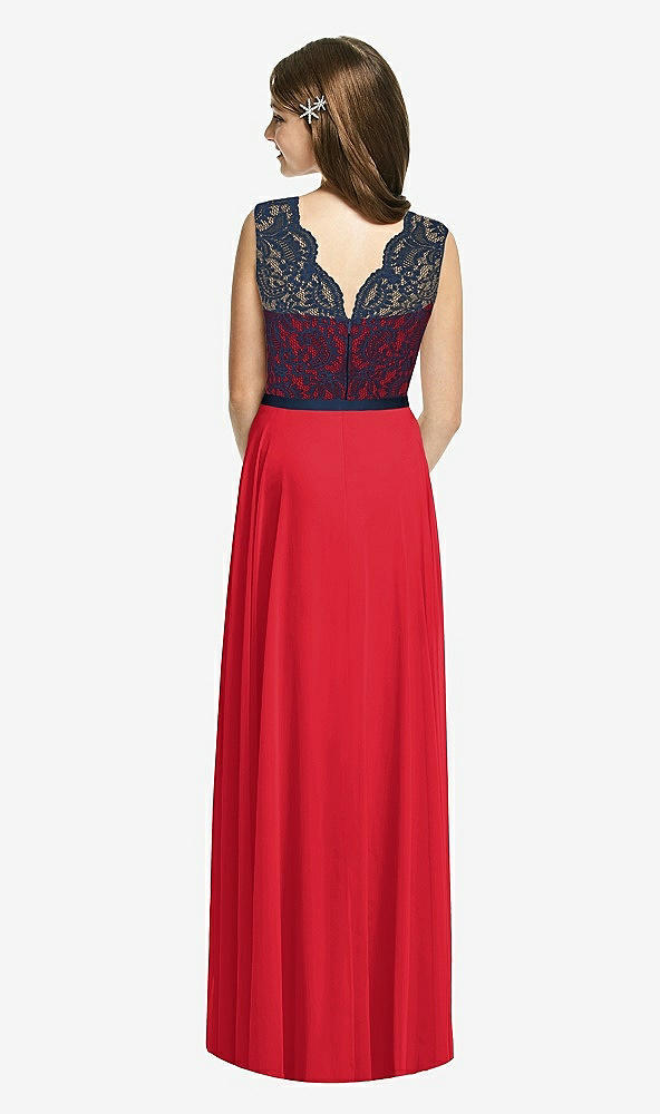 Back View - Parisian Red & Midnight Navy Dessy Collection Junior Bridesmaid Dress JR542
