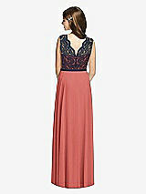 Rear View Thumbnail - Coral Pink & Midnight Navy Dessy Collection Junior Bridesmaid Dress JR542