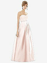 Front View Thumbnail - Blush & Blush Strapless Pleated Skirt Maxi Dress with Pockets