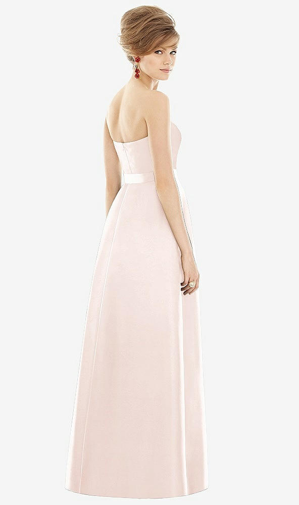 Back View - Blush & Blush Strapless Pleated Skirt Maxi Dress with Pockets