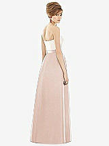 Rear View Thumbnail - Cameo & Ivory Strapless Pleated Skirt Maxi Dress with Pockets