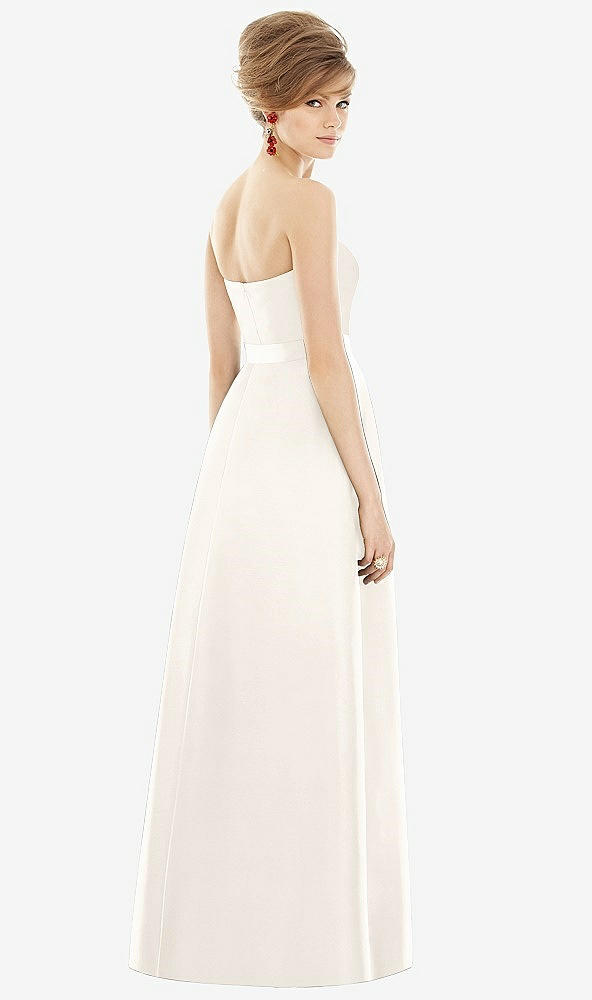 Back View - Ivory & Ivory Strapless Pleated Skirt Maxi Dress with Pockets