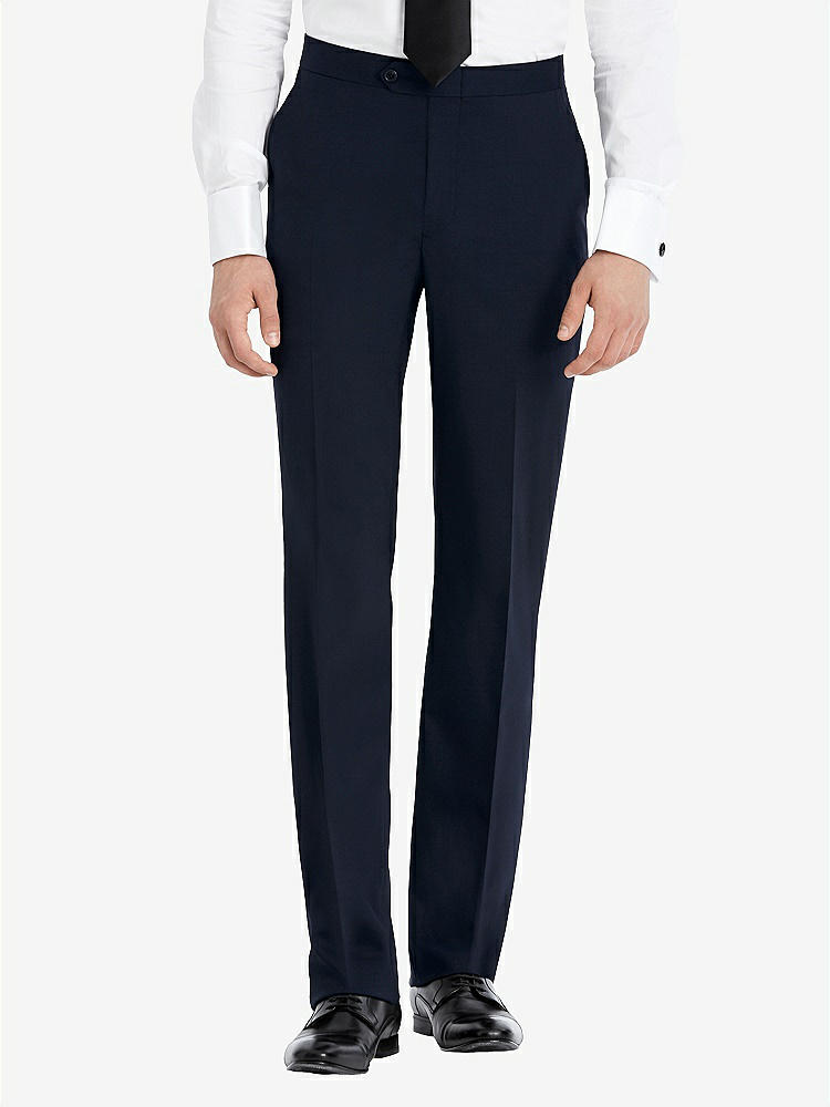 Front View - Navy Hardwick Navy Modern Fit Tuxedo Pant
