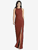 Front View Thumbnail - Auburn Moon Diamond Cutout Back Trumpet Gown with Front Slit