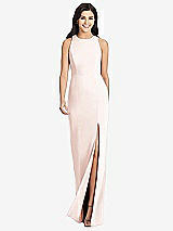 Front View Thumbnail - Blush Diamond Cutout Back Trumpet Gown with Front Slit