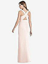 Front View Thumbnail - Blush Criss Cross Back Trumpet Gown with Front Slit