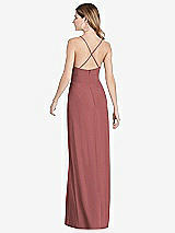 Rear View Thumbnail - English Rose Pleated Skirt Crepe Maxi Dress with Pockets