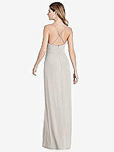 Rear View Thumbnail - Oyster Pleated Skirt Crepe Maxi Dress with Pockets