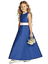 Front View Thumbnail - Classic Blue & Blush Flower Girl Dress FL4062