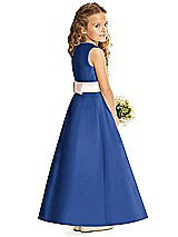 Rear View Thumbnail - Classic Blue & Blush Flower Girl Dress FL4062