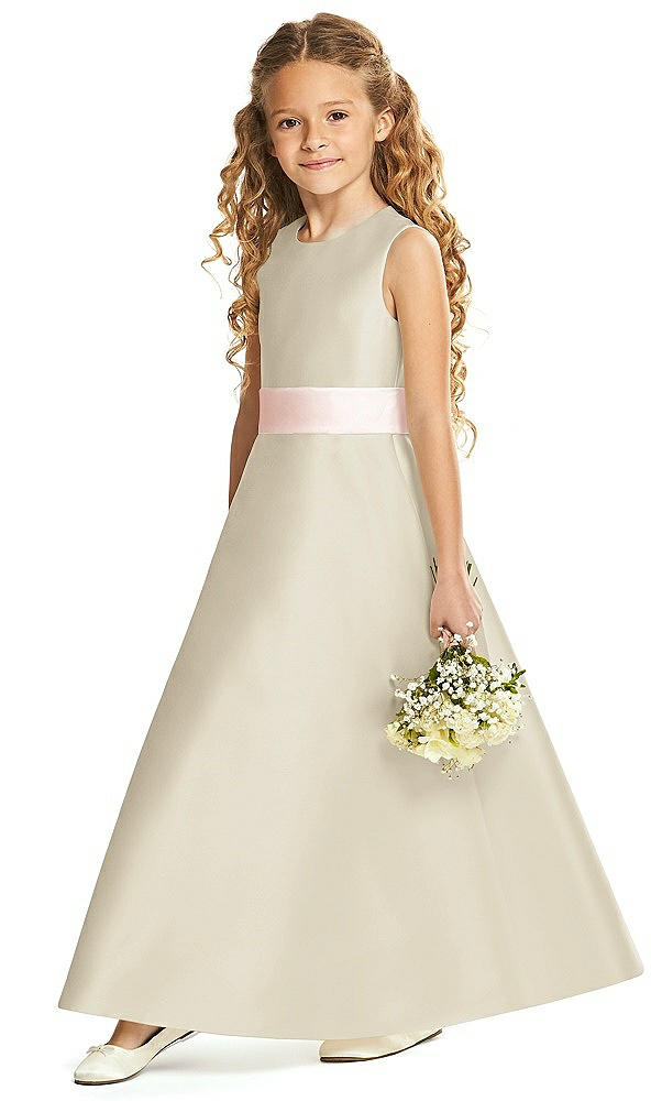 Front View - Champagne & Blush Flower Girl Dress FL4062