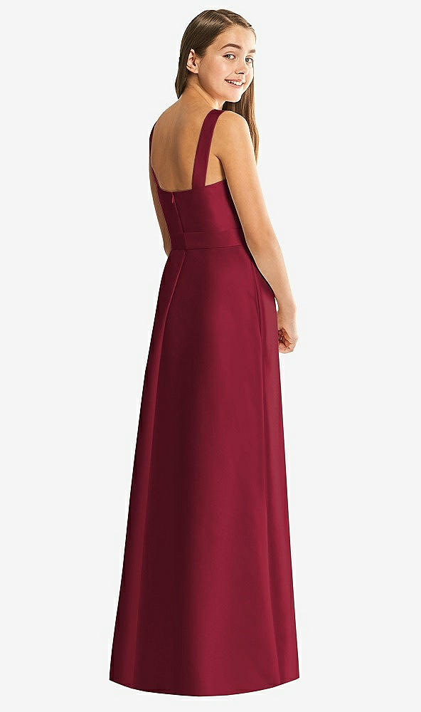 Back View - Burgundy Alfred Sung Junior Bridesmaid Style JR544