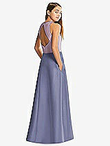 Front View Thumbnail - French Blue & Suede Rose Alfred Sung Junior Bridesmaid Style JR545
