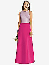 Rear View Thumbnail - Think Pink & Suede Rose Alfred Sung Junior Bridesmaid Style JR545