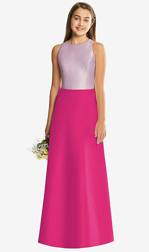 Back View - Think Pink & Suede Rose Alfred Sung Junior Bridesmaid Style JR545
