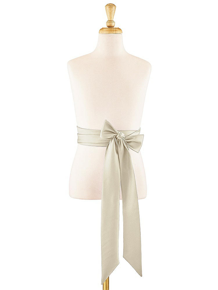 Front View - Champagne Satin Twill Flower Girl Sash