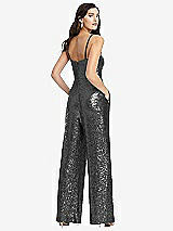Rear View Thumbnail - Stardust Sequin Jumpsuit with Pockets - Alexis
