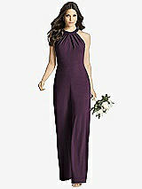 Front View Thumbnail - Aubergine Wide Strap Stretch Maxi Dress with Pockets