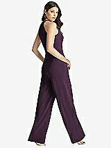 Rear View Thumbnail - Aubergine Wide Strap Stretch Maxi Dress with Pockets