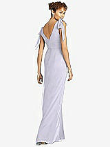 Rear View Thumbnail - Silver Dove Bow-Shoulder Sleeveless Deep V-Back Mermaid Dress