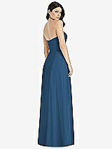 Rear View Thumbnail - Dusk Blue Strapless Notch Chiffon Maxi Dress