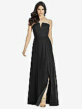 Front View Thumbnail - Black Strapless Notch Chiffon Maxi Dress
