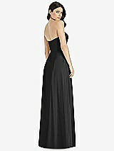Rear View Thumbnail - Black Strapless Notch Chiffon Maxi Dress
