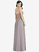 Rear View Thumbnail - Cashmere Gray Strapless Notch Chiffon Maxi Dress