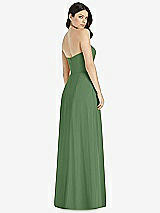 Rear View Thumbnail - Vineyard Green Strapless Notch Chiffon Maxi Dress