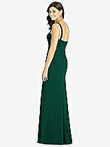 Rear View Thumbnail - Hunter Green Flat Strap Stretch Mermaid Dress with Front Slit