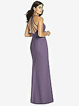 Rear View Thumbnail - Lavender Sunburst Strap Back Mermaid Dress