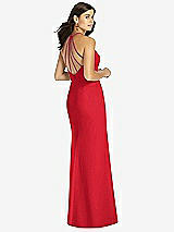 Rear View Thumbnail - Parisian Red Sunburst Strap Back Mermaid Dress