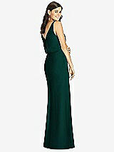 Rear View Thumbnail - Evergreen Blouson Bodice Mermaid Dress with Front Slit