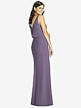 Rear View Thumbnail - Lavender Blouson Bodice Mermaid Dress with Front Slit