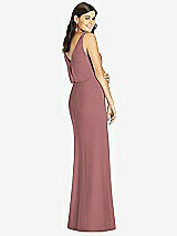 Rear View Thumbnail - Rosewood Blouson Bodice Mermaid Dress with Front Slit
