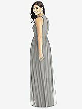 Rear View Thumbnail - Chelsea Gray Shirred Skirt Jewel Neck Halter Dress with Front Slit