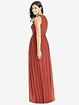 Rear View Thumbnail - Amber Sunset Shirred Skirt Jewel Neck Halter Dress with Front Slit