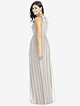 Rear View Thumbnail - Oyster Shirred Skirt Jewel Neck Halter Dress with Front Slit