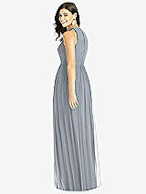Rear View Thumbnail - Platinum Shirred Skirt Jewel Neck Halter Dress with Front Slit
