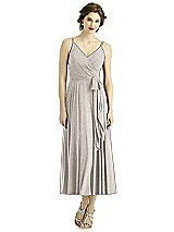Front View Thumbnail - Taupe Silver After Six Shimmer Bridesmaid Dress 1503LS