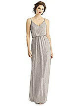 Front View Thumbnail - Taupe Silver After Six Shimmer Bridesmaid Dress 1505LS
