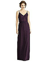 Front View Thumbnail - Aubergine Silver After Six Shimmer Bridesmaid Dress 1506LS