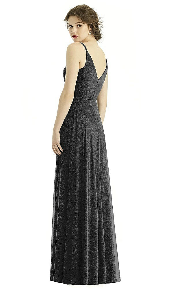 Back View - Black Silver After Six Shimmer Bridesmaid Dress 1511LS