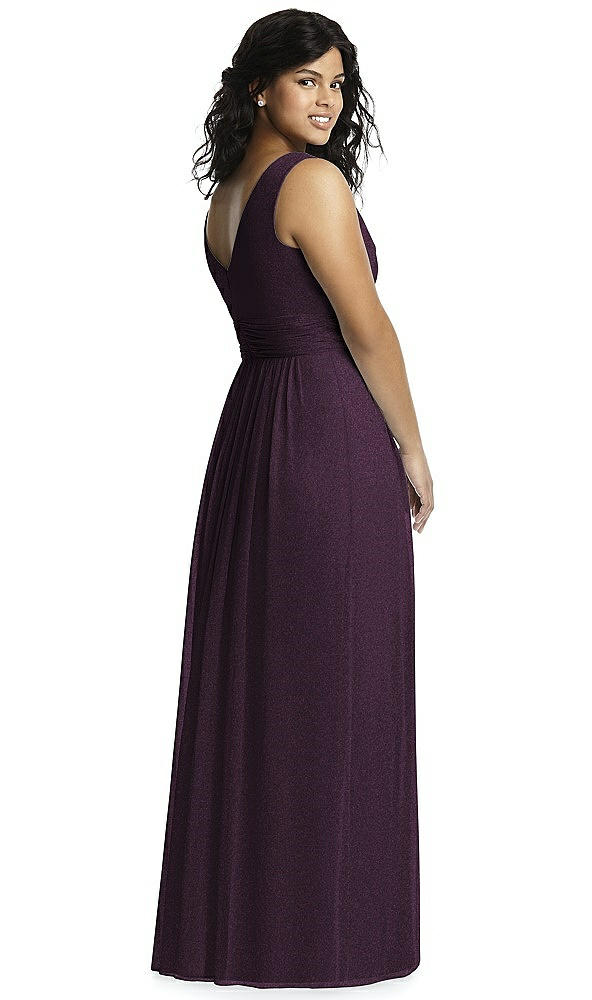Back View - Aubergine Silver Dessy Shimmer Bridesmaid Dress 2894LS
